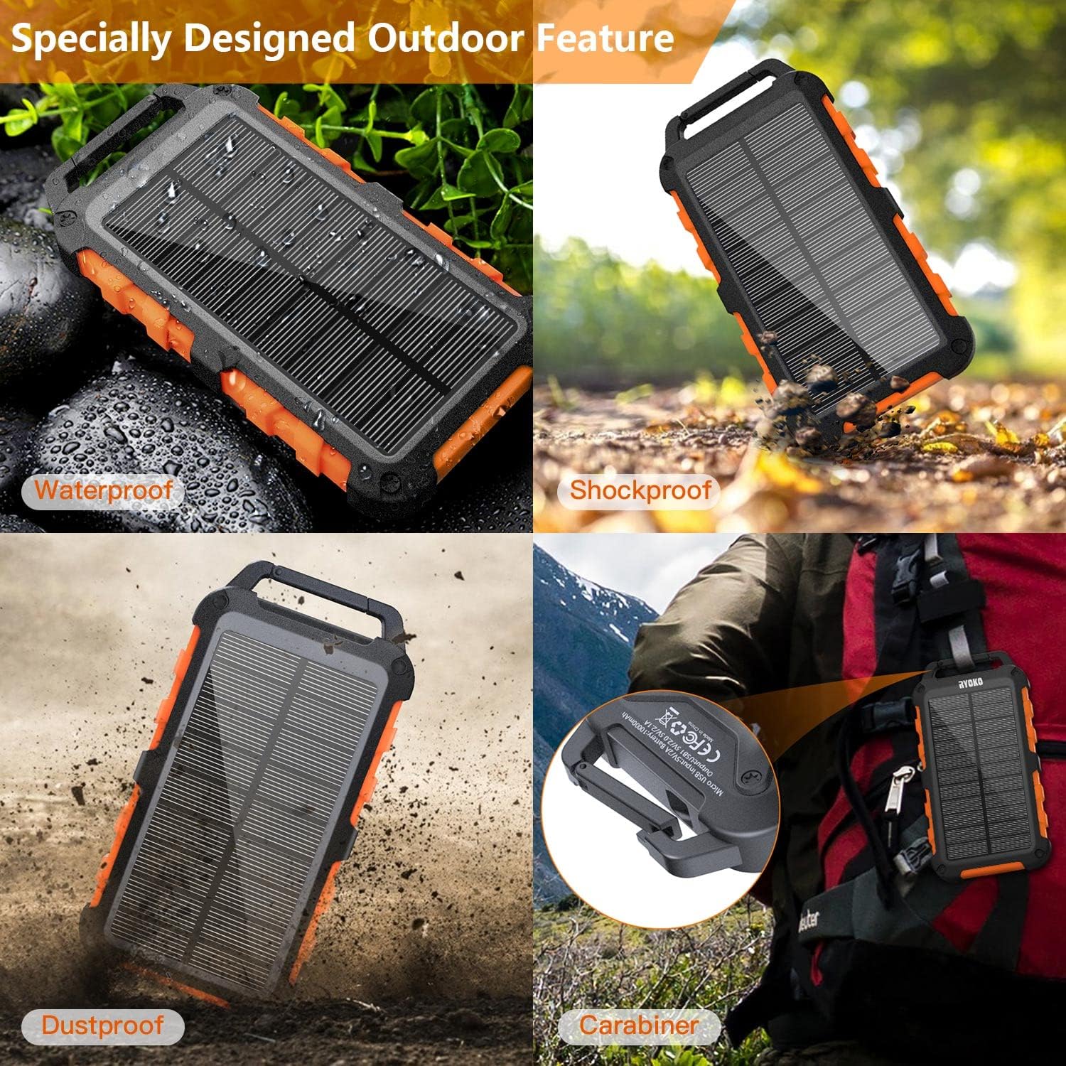 Waterproof Solar Power Bank